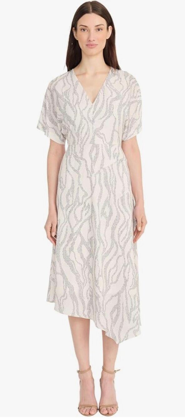 Maggy London V-Neck Dolman Sleeve Asymmetrical Handkerchief Hem Size 18 NWT